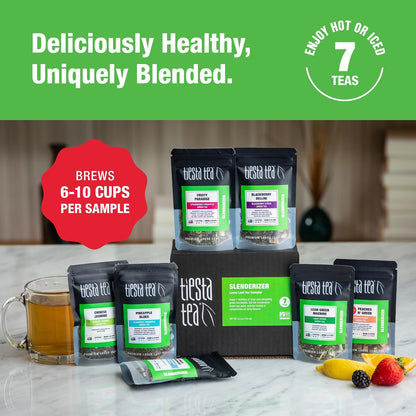 Tiesta Tea 7 Green Teas Dry Flight Sampler Loose Leaf 7 Pouches