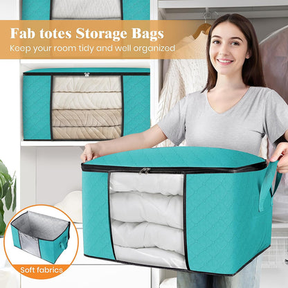 Fab totes Storage Bags for Clothes Blanket Storage Bins with Lids