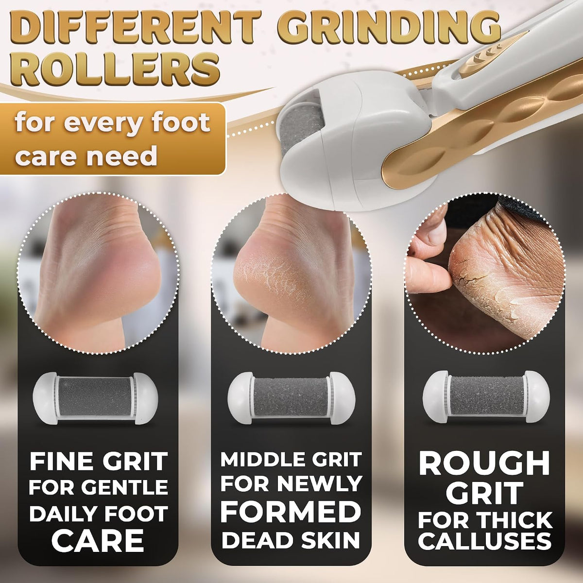 Battery Operated Foot Callus Remover for Dead Skin, Exfoliating Tool
