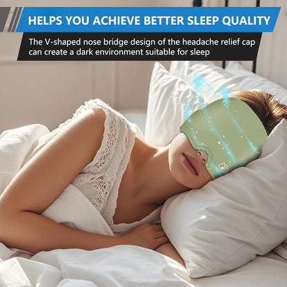 Migraine Relief Cap, All Around Gel Covered Reusable Headache Relief Cap, Black Migraine Cap for Headache Relief, Puffy Eyes