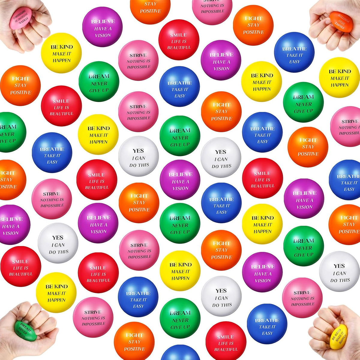 Blulu 60 Pcs Stress Ball Bulk for Adult Kid, Stress Relief Balls