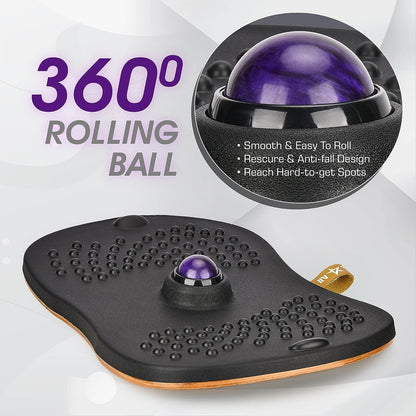 Yes4All Wobble Balance Board for Standing Desk/Anti-Fatigue Office Foam Pad - Standing Desk Mats, Rocker Board, Office Accessories, Wobble Board With Massage Ball