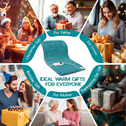 Heating Pad for Period Cramps, Heating Pad for Back/Neck/Shoulder Muscle Pain, 6 Heating & 4 Timer Setting, Auto Shut Off, Dry/Moist Heat & Machine Washable, Birthday Christma s Gifts for Women Mom