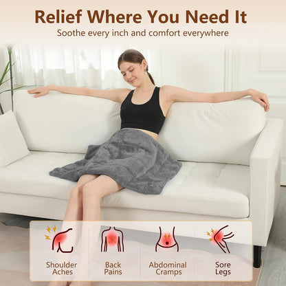 Electric Heating Pad HSA Eligible, Heated Pad for Back Neck Shoulder Pain Relif, Heating Pad for Period Cramps with 2H Auto Shut Off and 4 Heating Levels, 12"x24" Dark Grey