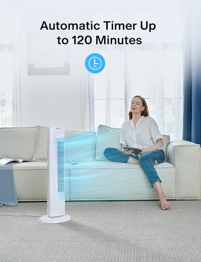 PELONIS 30 Inch Tower Fan for Bedroom, Quiet Oscillating Standing Fan with 3 Speeds, Portable Cooling Fan for Home Office Dorm Room, Auto-off Timer, Black, PFT28A2BBB