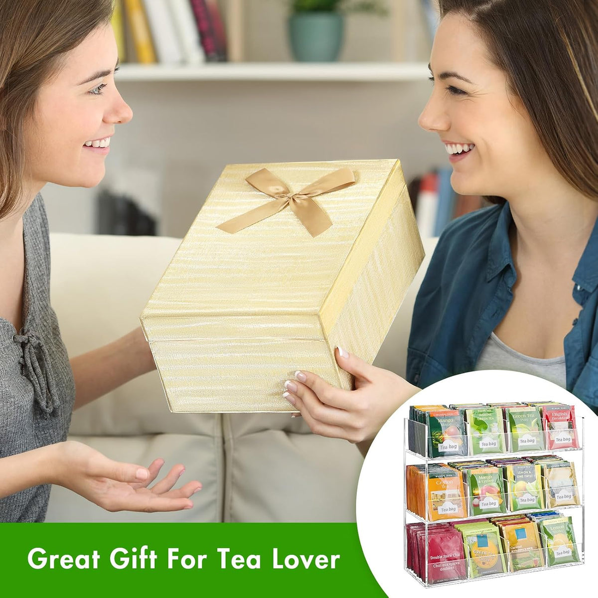 BEYGORM Acrylic Tea Bag Organizer for 216 Tea Packets