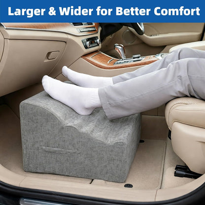 Foot Rest Under Desk, Ergonomic Foot Stool, Comfortable Office Footrest with Curved Design, with Washable Cover for Home and Office, Relieves Leg Pressure (Dark Gray)