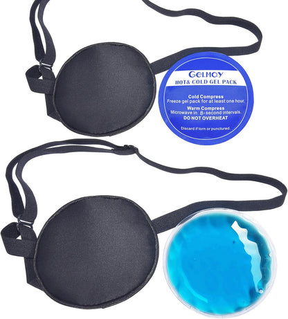 Cooling Eye Patches for Puffy Eyes, Pure Silk Ice Eye Patch, Single Eye Mask, Medical One Eye Cover Cold Hot Therapy Strabismus Lazy Eyes After Surgery Adult Kid Pirate Eyepatch (Pink-New)