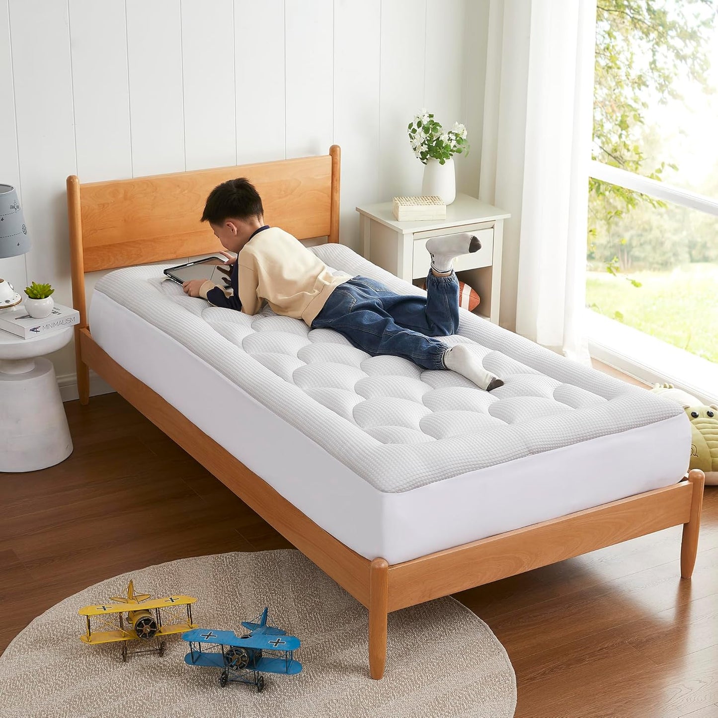 King Size Mattress Topper Cooling Breathable, Pillow Top Mattress Pad Supportive for Back Pain Relief, Quilted Fitted with 8-21 inches Deep Pocket, Machine Washable (78x80 inch, Dove Grey)