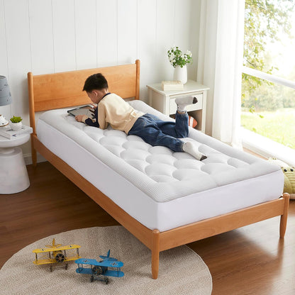 King Size Mattress Topper Cooling Breathable, Pillow Top Mattress Pad Supportive for Back Pain Relief, Quilted Fitted with 8-21 inches Deep Pocket, Machine Washable (78x80 inch, Dove Grey)