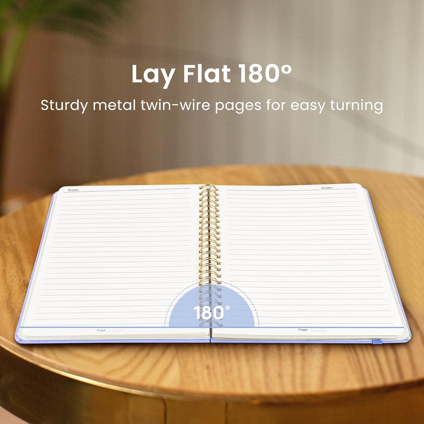 Taja Lined Spiral Journal Notebook for Women & Men, 140 Pages, College Ruled Hardcover Notebook for Work & Note Taking, Journals for Writing, A5(5.7" x 7.9") - Green