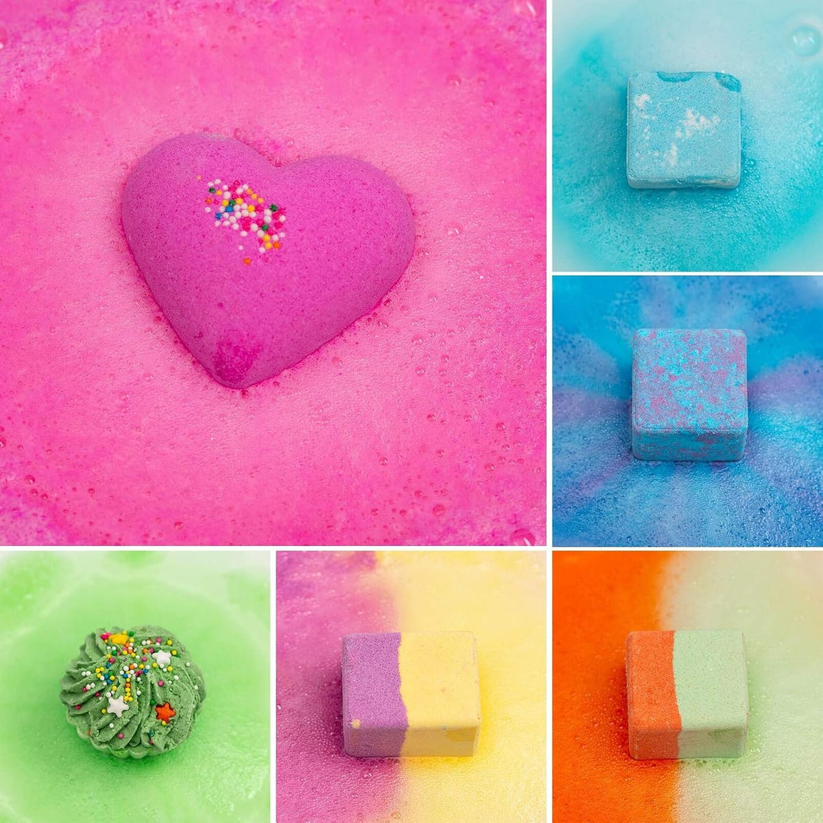 comfso Bath Bombs for Kids, 10 Bath Bomb Gift Set, Natural Bubble Bathbombs