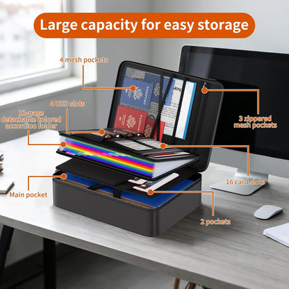 Tamfile Fireproof Document Box with Lock, Heat Insulated Safe Money Bag