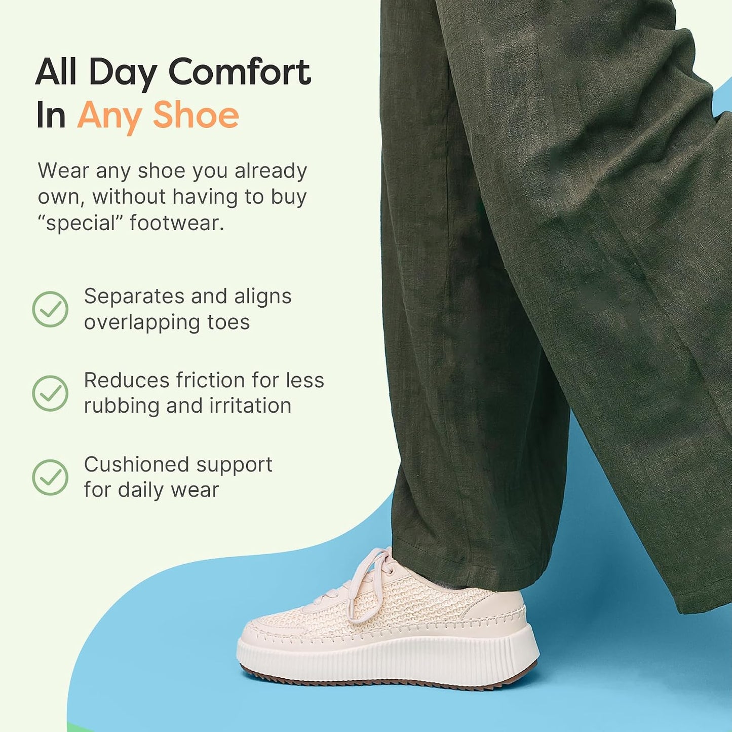 ZenToes Hammer Toe Corrector for Women & Men | Triple Loop Gel Toe Spacers & Separators | Realign Bent, Crooked, Curled, Claw, Hammertoes | Firm Support for Straightening | 4 Pack, Clear