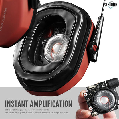 Savior Equipment Apollo Electronic Earmuffs For Shooting w/Gel Ear Pads, 24dB NRR, Noise Cancelling Ear Protection Headset