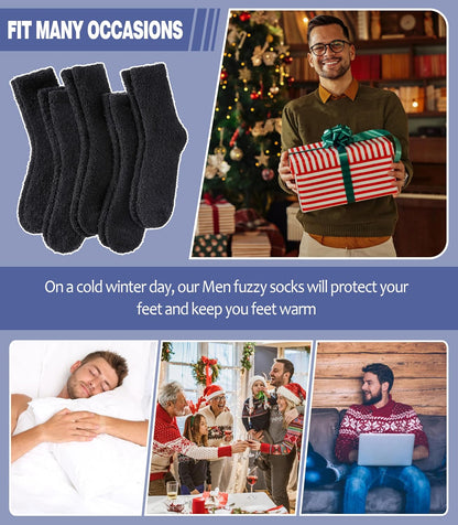 MQELONG Fuzzy Socks for Men & Women Cozy Fluffy Winter Warm Slipper Socks Microfiber Soft Home Sleeping Socks
