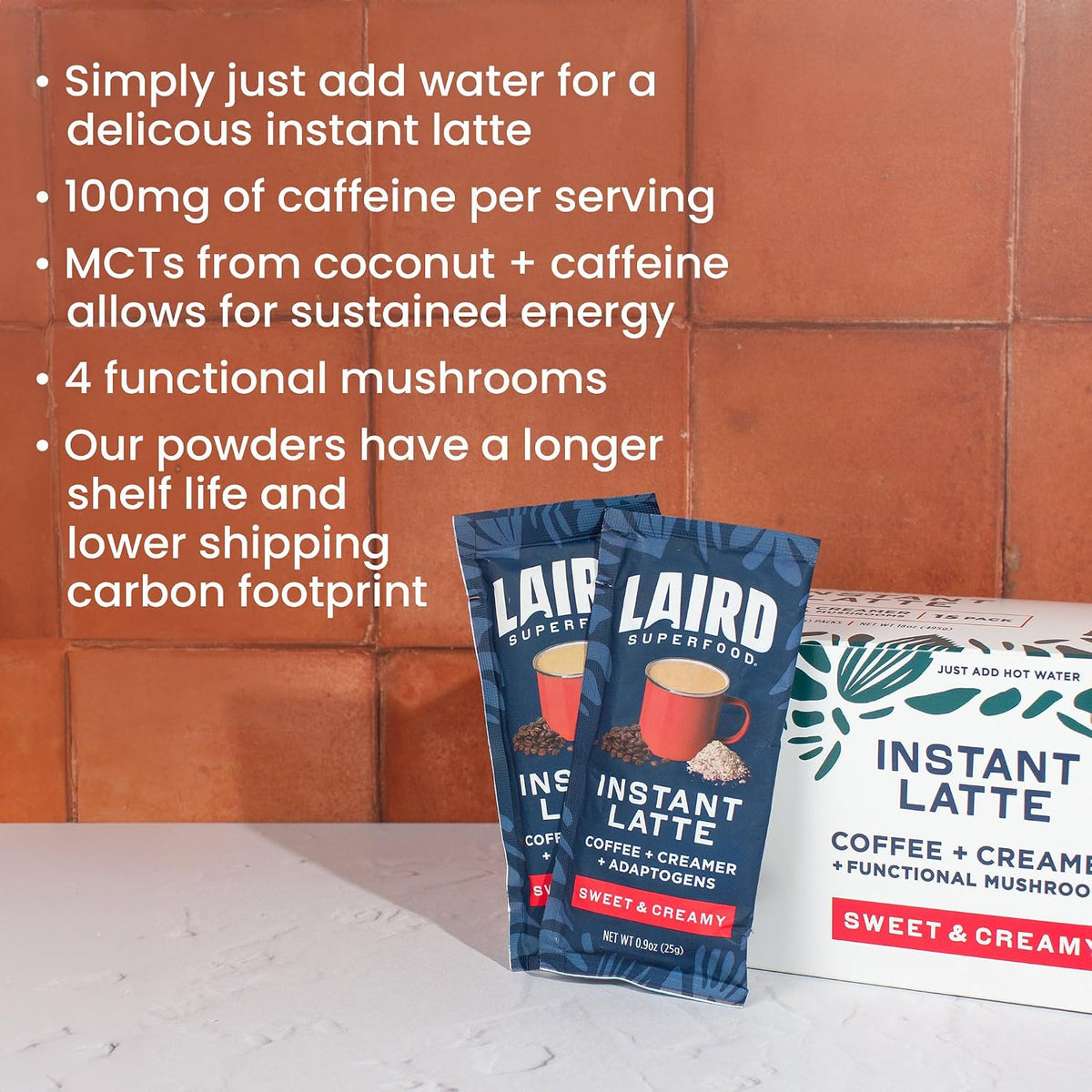 Laird Superfood Chai Instant Latte with Adaptogens - Instant Chai Tea Powder with Superfood Coconut Creamer - Gluten Free, Non-GMO, Vegan, 8 oz. Bag, Pack of 1