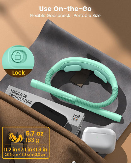 Glocusent Neck Light with Timer, 100 Hours Book Light for Bedtime Reading