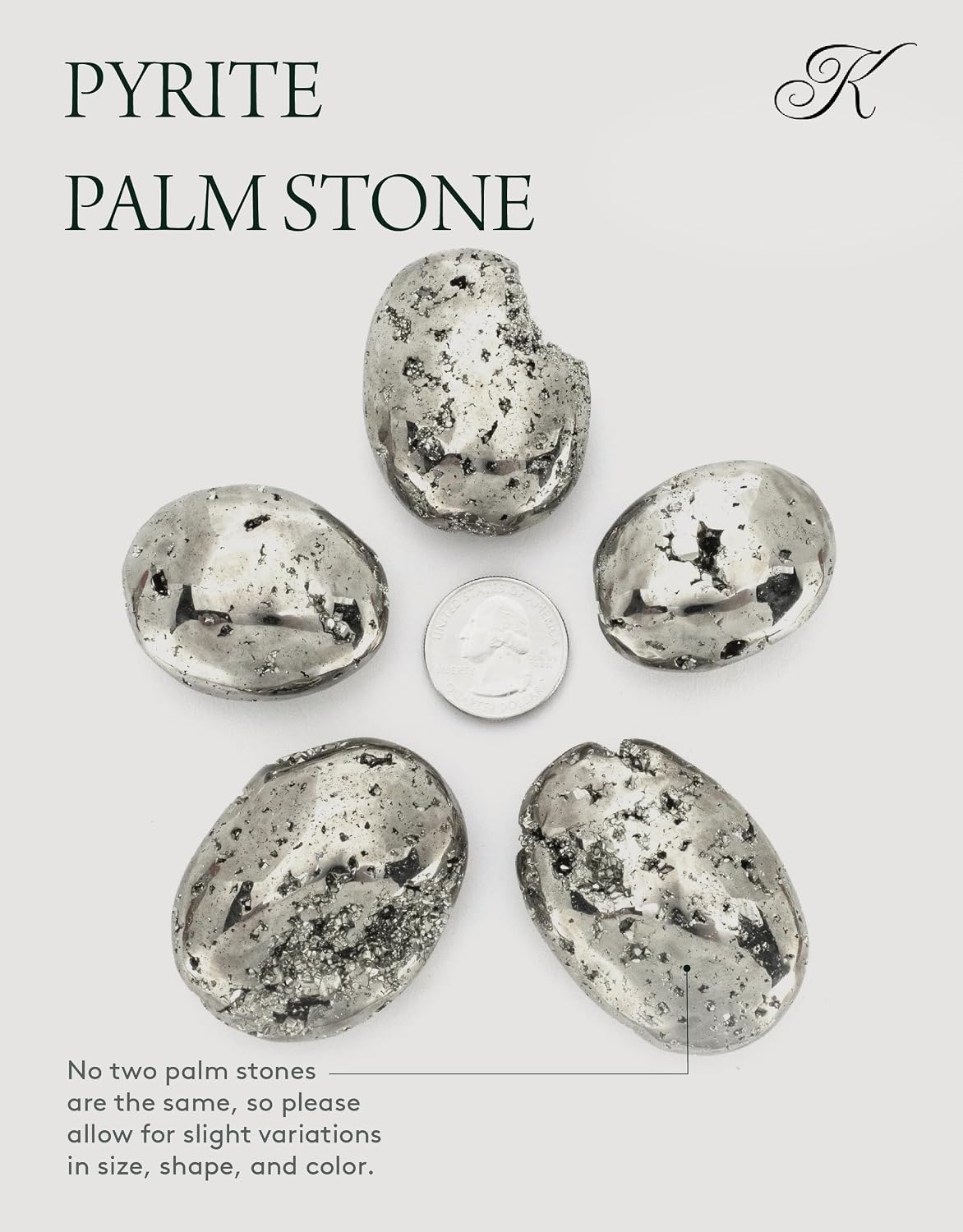 KALIFANO Palm Stone with Healing & Calming Effects - AAA+ Grade High Energy Worry Stone with Information Card - Reiki Crystal Used for Courage (Family Owned and Operated)