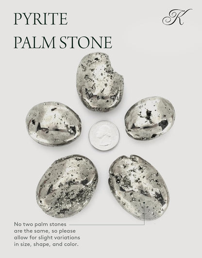 KALIFANO Palm Stone with Healing & Calming Effects - AAA+ Grade High Energy Worry Stone with Information Card - Reiki Crystal Used for Courage (Family Owned and Operated)