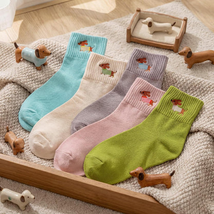 Eurzom 10 Pairs Socks Womens Crew Elastic Ankle Length Cotton Socks Aesthetic Cute Lightweight Low Cut Gifts for Women - Colors A