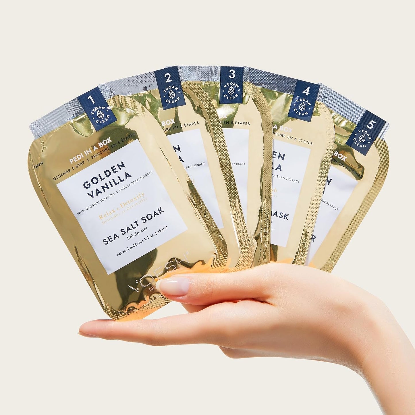 VOESH Pedi in a Box Glimmer - 2 Packs, Variety Pack, Pedi in a Box, Spa Pedicure Kit, Sparkly Pedicure, DIY Pedi, Foot Care, At-Home Pedi Products, Vegan Skincare