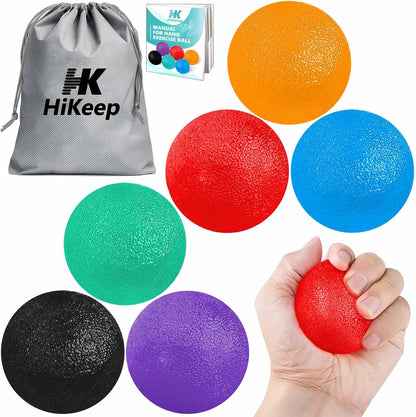 HiKeep Stress Balls for Adults (6 Pack), Stress Ball, Grip Strength Trainer