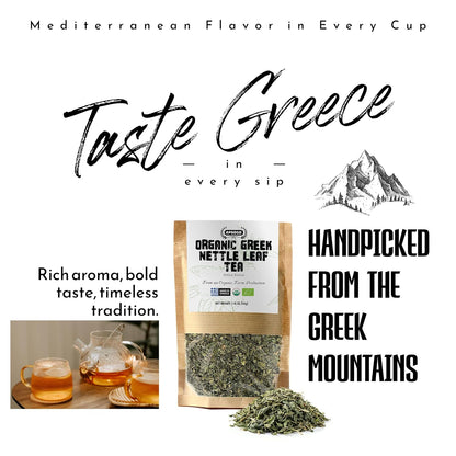 Apsogo Organic Greek Nettle Leaf Tea - Loose Leaf, Caffeine-Free, 1.76oz