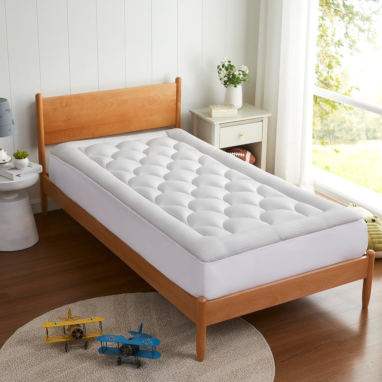 King Size Mattress Topper Cooling Breathable, Pillow Top Mattress Pad Supportive for Back Pain Relief, Quilted Fitted with 8-21 inches Deep Pocket, Machine Washable (78x80 inch, Dove Grey)