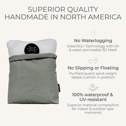 BADESOFA® Luxury Bath Pillow M in Ivory, Quick-Drying Bath Back Pillow