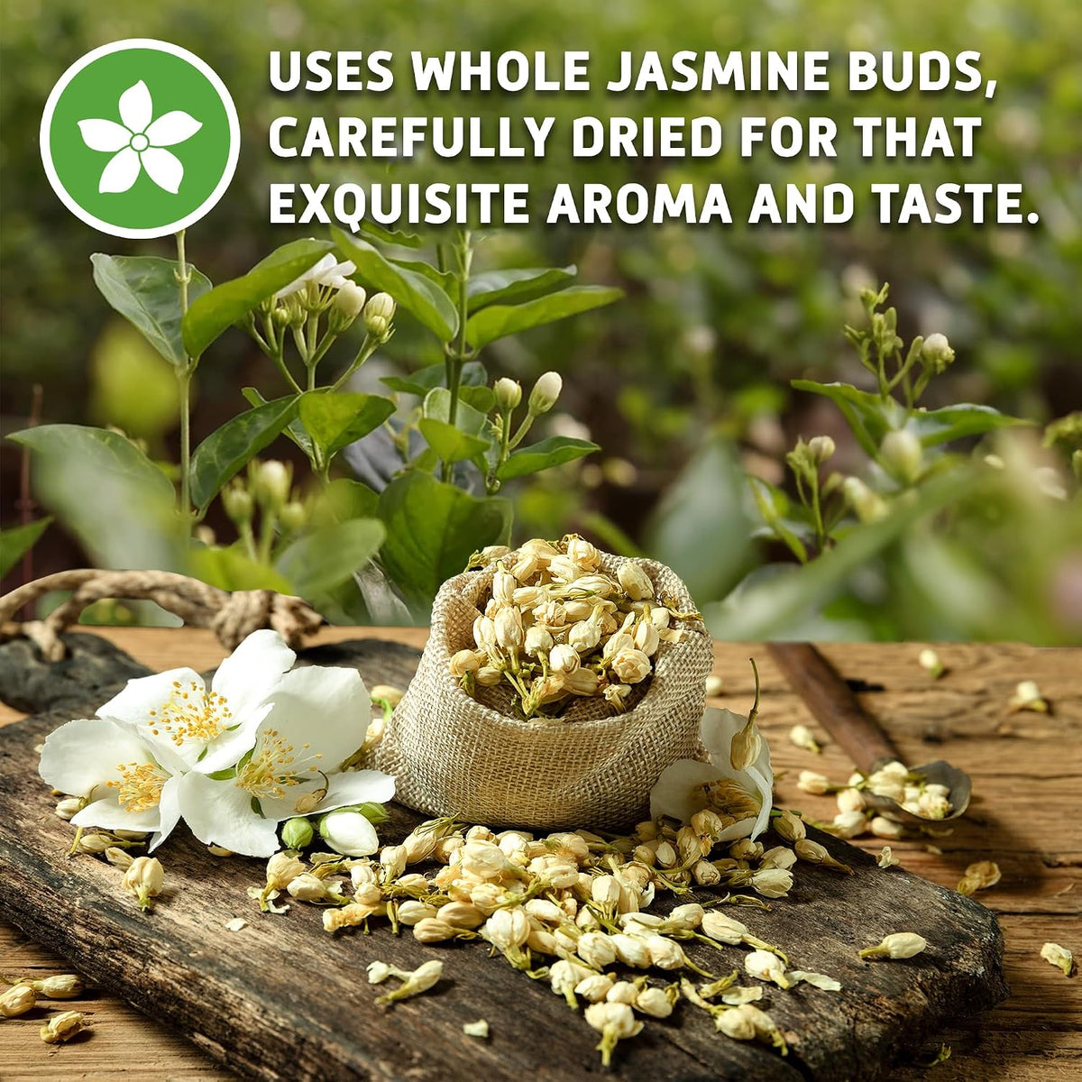 Sou Zen Jasmine Green Tea Loose Leaf Blend, 4oz | Green Tea Leaves with Jasmine Flowers | Fragrant Loose Leaf Jasmine Tea | Resealable Pouch | No Added Sugar, Non-GMO, Gluten Free