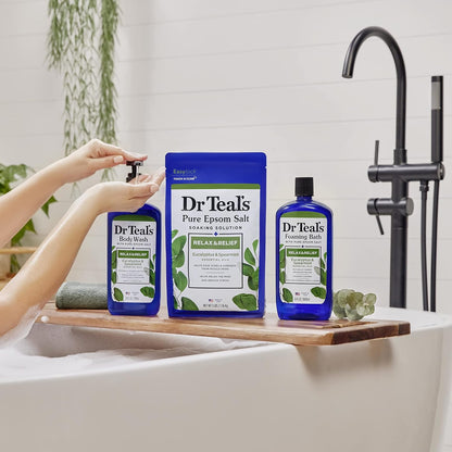 Dr Teal's Epsom Salt Magnesium Soak, Relax & Relief with Eucalyptus & Spearmint Essential Oils, 3 lbs