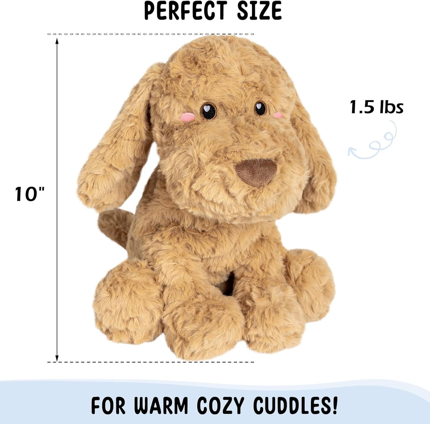 Bunny Microwavable & Weighted Stuffed Animals - 1.5 Lbs Unscented Heating Pad for Period Cramps Pain Relief and Anxiety, Cute Bunny Plush Toys Gifts for Women Girls Adults and Kids by Happy Fuel