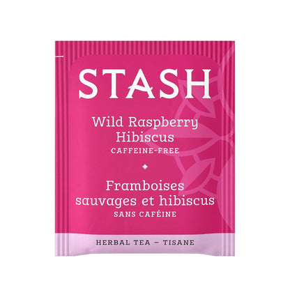 STASH Wild Raspberry Hibiscus Herbal Tea, 100 Bags Bulk Pack, Caffeine Free