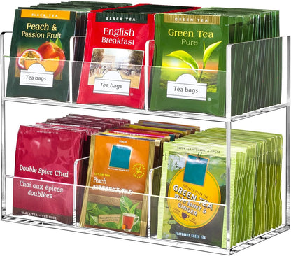 BEYGORM Acrylic Tea Bag Organizer for 216 Tea Packets