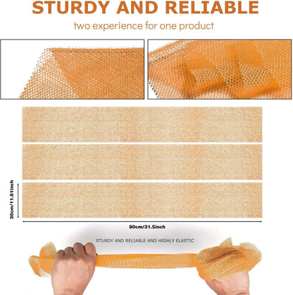 UJFQBH 3 Pieces African Bath Sponge African Net Long Net Bath Sponge Exfoliating Shower Body Scrubber Back Scrubber Skin Smoother,Great for Daily Use (Pink,Yellow,Purple)