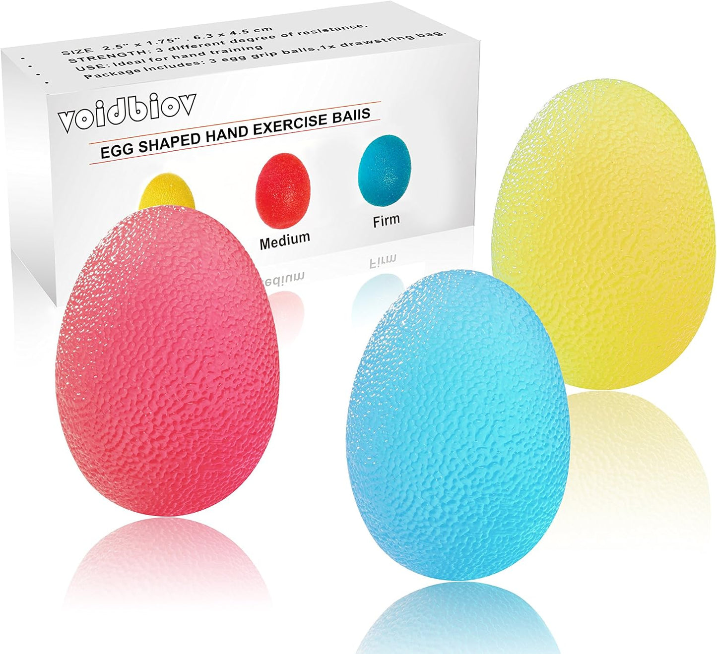 Hand Squeeze Stress Balls Set with Carry Bag 3 Resistance, Finger Wrist Arthritis Therapy Rehab Exerciser, Carpal Tunnel, Stroke Rehabilitation Equipment