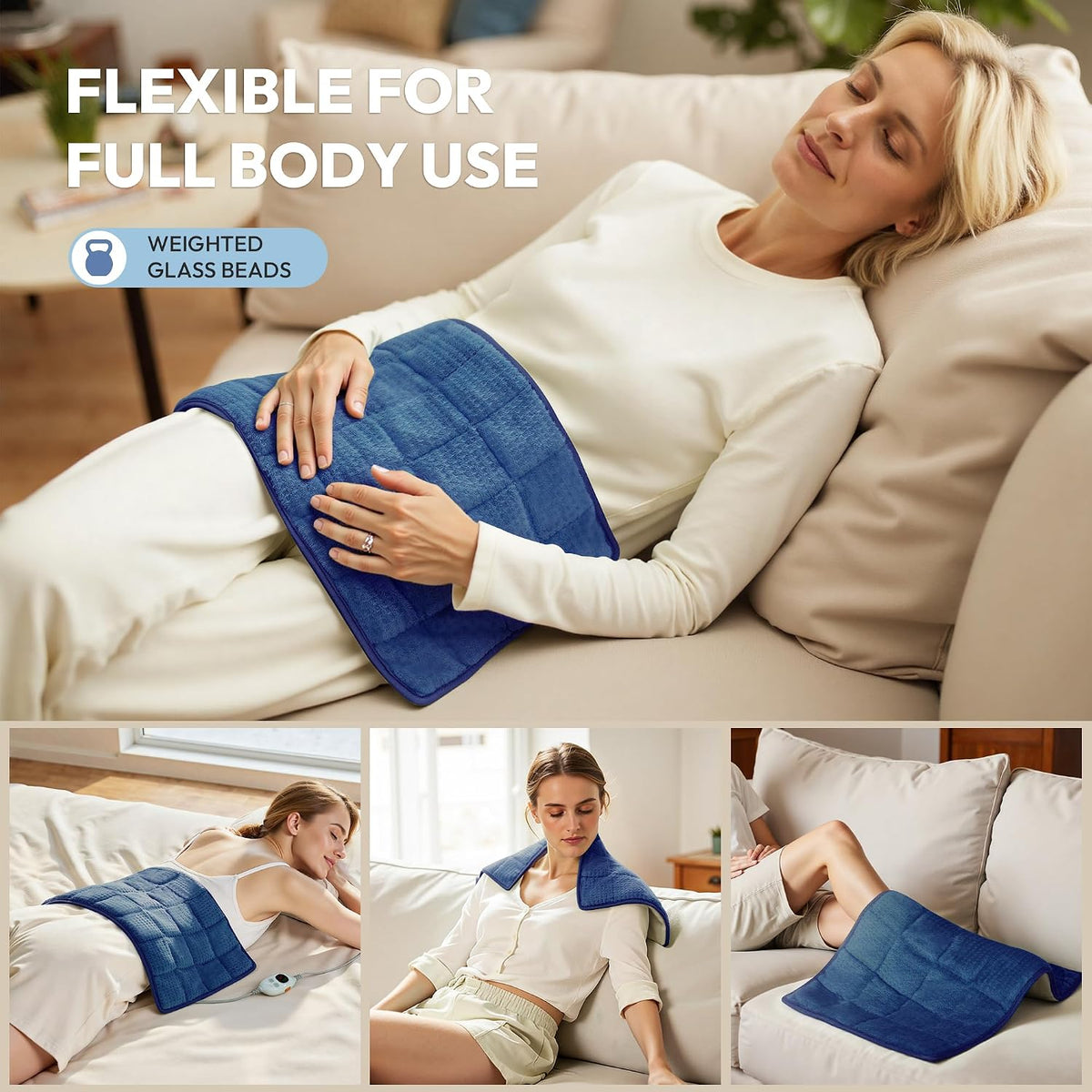 GOTCOZY Heating Pad 12"x24" for Back Pain Relief & Cramps(Rose)