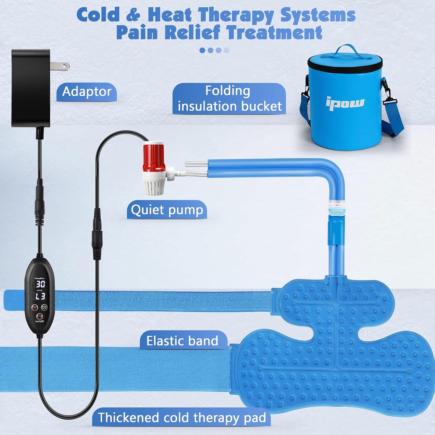 Ice Machine for Shoulder After Surgery, Portable Cold Therapy Machine for Shoulder, Ice Therapy for Recovery, Ideal for Sport Injuries, Pains Relief, Strain & Stiffness, Sprain Swelling