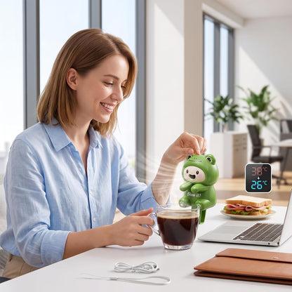 Mini Cooling Fan: Cute Frog Food Clip-on Fan