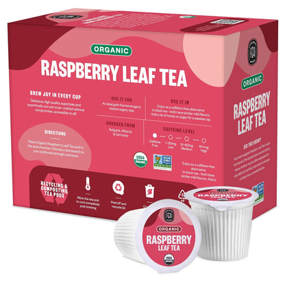 FGO Organic Raspberry Leaf Tea K-Cup Pods for Keurig, 24 Count (Pack of 1), Naturally Caffeine-Free Herbal Tea, USDA Organic, Non-GMO, & Recyclable