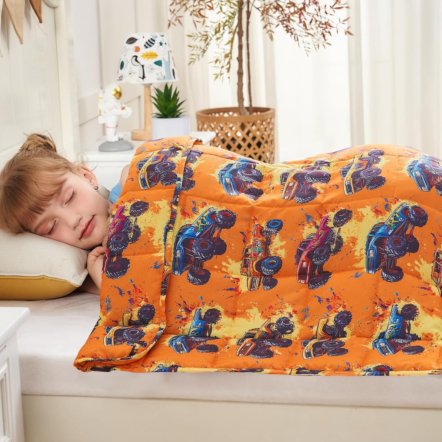 yescool Weighted Lap Pad 2 Pounds Weighted Lap Blanket, Space Plane Small Weighted Blanket, Weighted Throw Blanket Gifts for Travel Indoor Outdoor, 20"x30"