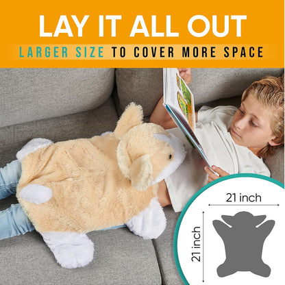 FRIENDLY CUDDLE Weighted Lap Blanket for Kids & Adults – Kids Weighted Blanket – ASD, Sensory Processing Weighted Stuffed Animals Dog Toy – Microwavable Weighted Lap Pad for Kids, 5 Lbs.