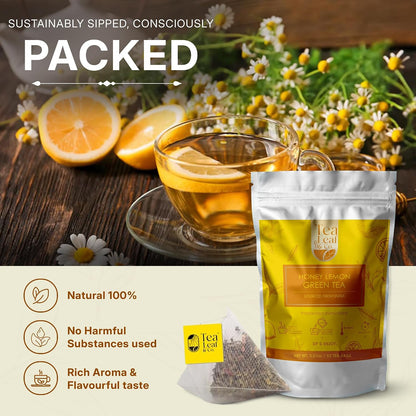 Chamomile Honey Lemon Green Tea 3.5oz, Natural Herbal Infusion, 50 Tea Bags