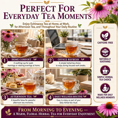 WOTIHA Echinacea Tea Bags, 60 Count, Pure Herbal Infusion, Caffeine Free