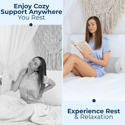 5 STARS UNITED Knee Pillow for Back Sleeping – Half Moon Bolster Pillow for Legs, Under Knee Pillow for Sleeping on Back, Memory Foam Leg Pillow for Back Pain, Gray