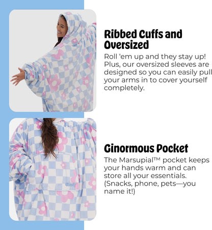 THE COMFY Original | From Shark Tank | Patented | Oversized Sherpa Wearable Blanket Hoodie| Gift for Women & Men | One Size