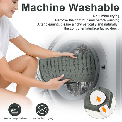 Heating Pad Electric Heat Pad, Hot Heated Pad,Multiple Temp and Timer Settings,Suitable for Shoulders, Neck, arms, Abdomen, Back, Legs, etc. (Silver Gray, 24"X12")
