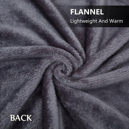 forestfish Fleece Wearable Blanket, Plaid Lap Blanket Comfy Poncho Throw with Buttons for Bed Sofa Office, Grey-White