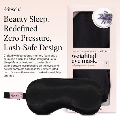 Kitsch Contour Pillow Eye Mask – Softer Than Silk Eye Masks for Sleep, Blindfold Sleep Masks for Women & Men, No Eye Pressure, Lightweight, Eye Care, Travel Essentials - Charcoal